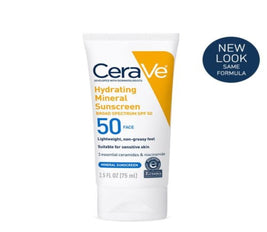 CeraVe 100% Mineral Sunscreen SPF 50 | Face Sunscreen with Zinc Oxide & Titanium Dioxide for Sensitive Skin | 75 ML