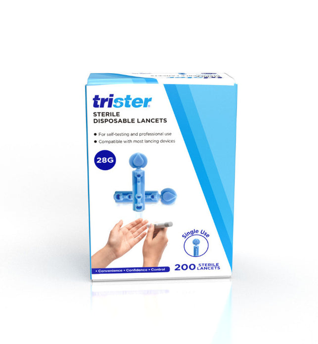 Trister Sterile Disposable Lancets 28g 200 Lancets