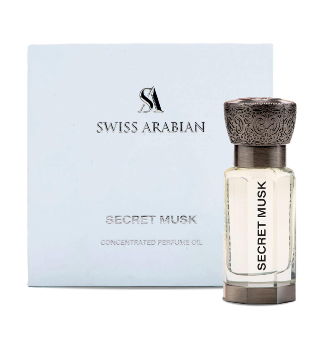 Swiss Arabian Secret Musk Concentrated Perfume Oil, 12ml, Premium Quality Perfume Oil, Unisex Fragrance, Floral, Musk, Luxurious Blend Perfume for Women and Men