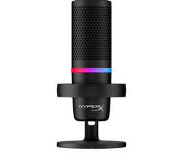 HyperX DuoCast RGB USB Condenser Microphone for PC, PS5, PS4, Mac, Low profile Shock Mount, Cardioid, Omnidirectional, Pop Filter, Black, 4P5E2AA