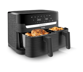 Tefal Easy Fry Dual Zone Digital Air Fryer, 2 Drawers, 8.3L, 8in1, Air Fry, Extra Crisp, Roast, Bake, Reheat, Dehydrate, 6 Portions, Non-Stick, Dishwasher Safe Baskets, Grey EY901HG0