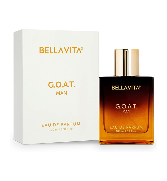 BellaVita Luxury G.O.A.T. Men's Eau De Parfum (3.4 fl.oz) | Natural Refreshing Notes of Bergamot, Lavender & Patchouli Oriental | Fresh Perfume for Men of All Time | Long-Lasting Perfume for Mens EDP