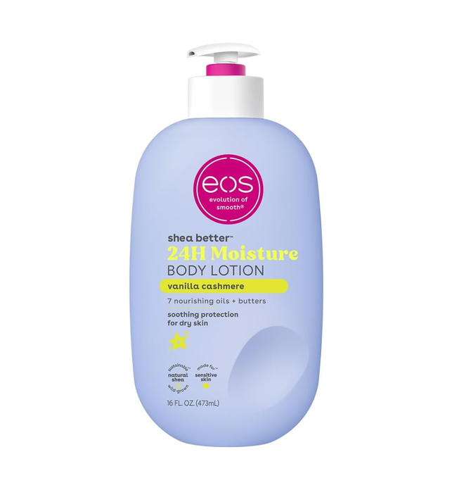 eos Shea Better Body Lotion- Vanilla Cashmere, 24-Hour Moisture Skin Care, Lightweight & Non-Greasy, Made with Natural Shea, Vegan, 16 fl oz