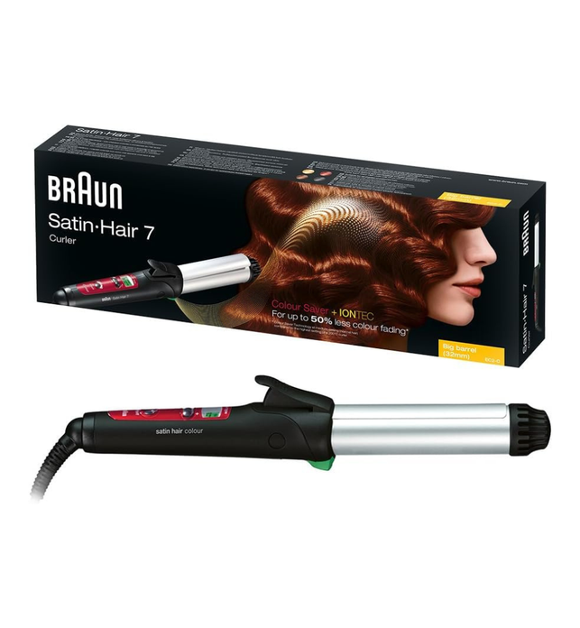 Braun Satin Hair Straightener 7 Ec2/Cu750 Hair Curler With Color Saver And Iontec Technology