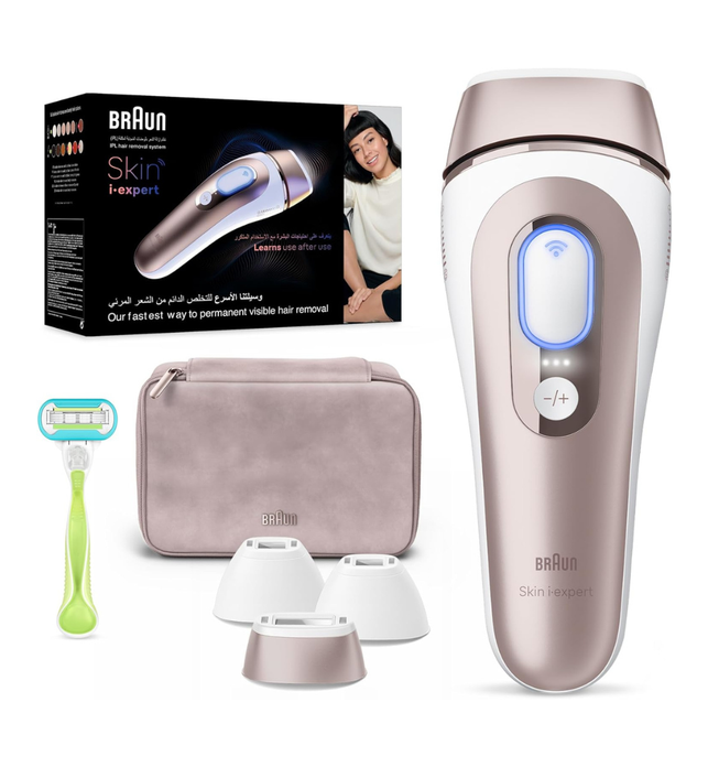Braun IPL Skin i·expert, At-Home Laser, IPL Hair Removal Device, Permanent Visible Hair Removal, Smart IPL with connected app, 3 heads, Venus Razor, PL7257
