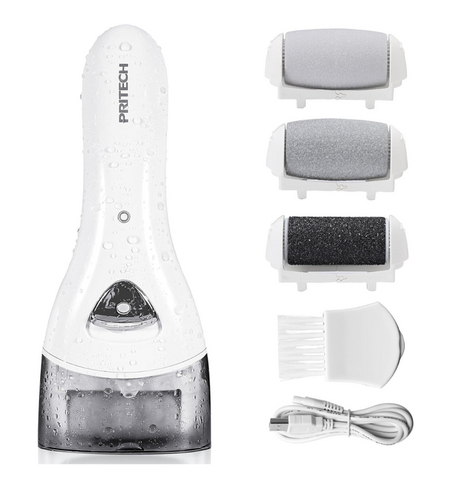 Electric Hard Skin Remover Foot Callus Remover Electric Foot File Rechargeable Dead Skin Remover for Feet Electric Pedicure Kit Proffessinal Feet Care with 3 Roller Heads 1 Cleaning Brush USB Cord