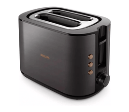 Philips 5000 Series Toaster - 950W, Auto Shut-off, Reheat Mode, Bun Warming Rack, Black & Copper - HD2650/31