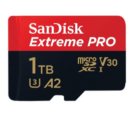 SanDisk 1TB Extreme Pro microSD UHS I Card for 4K Video on Smartphones, Action Cams & Drones 200MB/s Read, 140MB/s Write, SDSQXCD 1T00 GN6MA, Red/Black