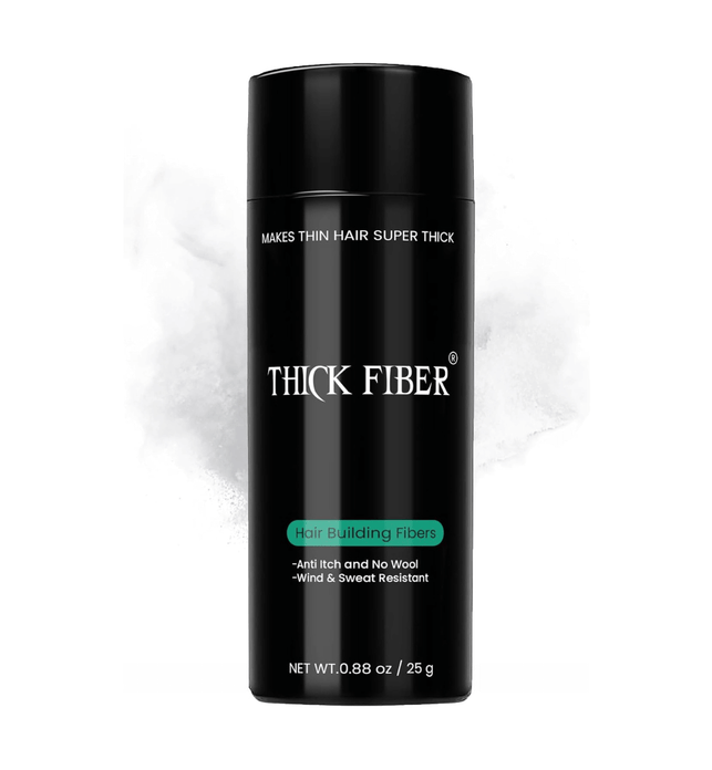 THICK FIBER Hair Building Fibers for Bald Spots & Thinning Hair (WHITE) - 25g Bottle - Conceals Hair Loss in Seconds - Hair Fibers for Men & Women