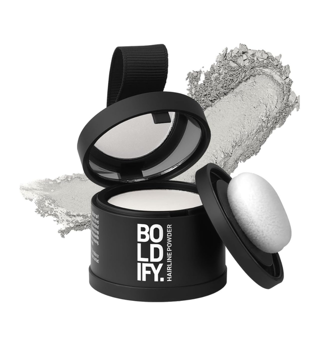 BOLDIFY Hairline Powder - Root Touch Up Hair Color for Gray Coverage - Bald Spot Concealing Hair Powder for Women & Men - 48-Hour Stain-Proof White
