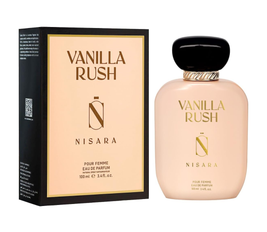 Nisara Vanilla Rush Gourmet Perfume For Woman 100 ml | Long Lasting Eau De Parfum | Ambery Vanilla Fragrance| Orchid, White Floral, Caramel,Amber, Musk Wood, Patchouli | EDP Scent spray for Woman |