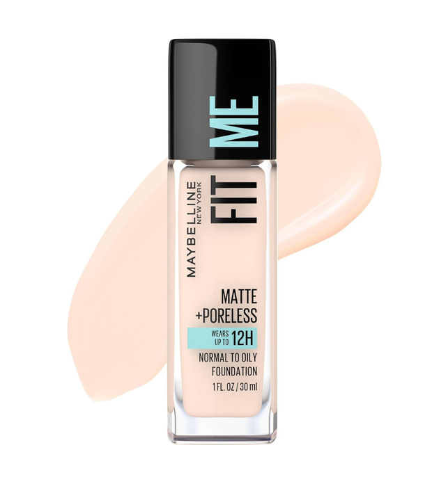 Maybelline New York Fit Me Matte + Poreless Liquid Foundation Makeup, Fair Porcelain, 1 fl; oz; Oil-Free Foundation