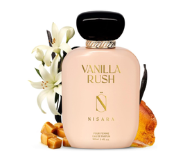 Nisara Vanilla Rush Gourmet Perfume For Woman 100 ml | Long Lasting Eau De Parfum | Ambery Vanilla Fragrance| Orchid, White Floral, Caramel,Amber, Musk Wood, Patchouli | EDP Scent spray for Woman |