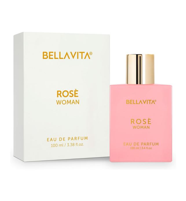 BellaVita Luxury ROSE Ramadan Gift Perfume for Women | Sweet Floral & Oriental Eid Women’s Perfume with Amber Vanilla, Black Currant, Rose & Jasmine | Vegan & Cruelty-Free Vanilla Perfume, 100ML