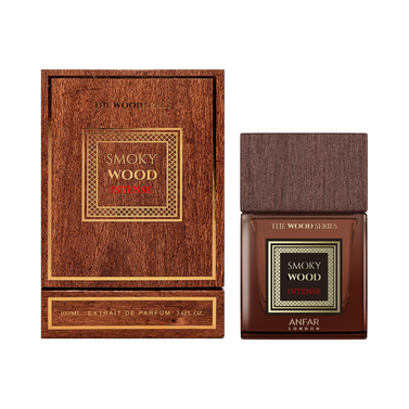 Anfar The Wood Series Smoky Wood Intense Extrait de Parfum 100ml for Men Long Lasting Spicy Woody Fragrance with Nutmeg, Cinnamon, Cardamom, Tobacco & Sandalwood