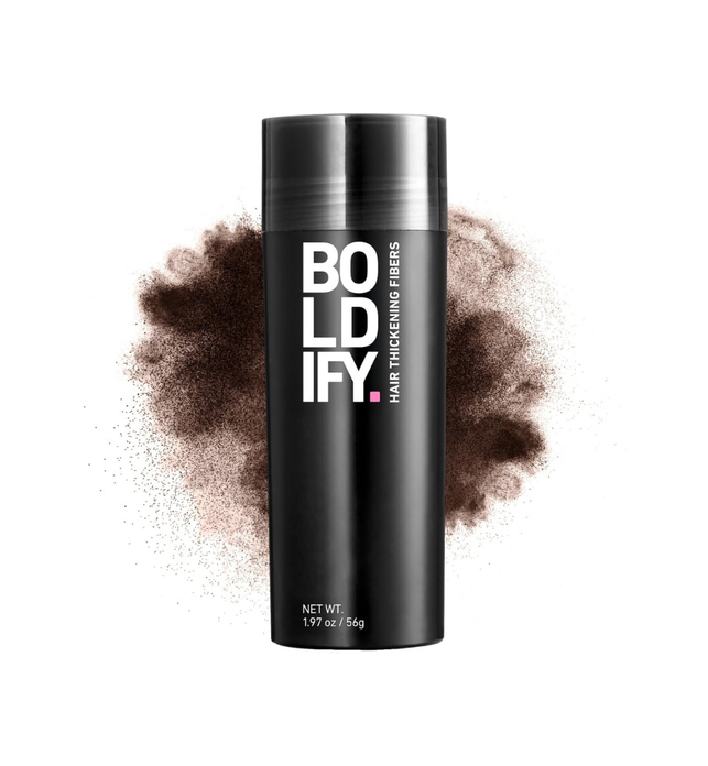 BOLDIFY Hair Fibers (56g) Fill In Fine and Thinning Hair for an Instantly Thicker & Fuller Look - Best Value & Superior Formula -14 Shades for Women & Men - DARK BROWN