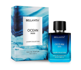 BellaVita Luxury Ocean Aquatic Eau De Parfum for Men - Fresh Citrusy & Fragrance with Marine, Orchid & Musk | Long-Lasting Mens Perfume | Oceanic & Sea Vanilla Notes | Fragrance Gift for Men, 100ml