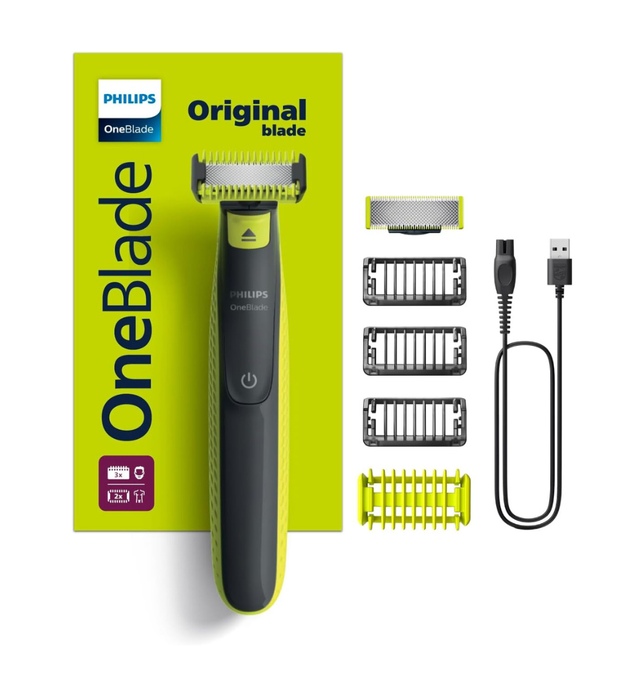 Philips OneBlade Face & Body QP2824 | Dual-Sided Blade | Unique OneBlade Technology | 45min Cordless | Waterproof | Electric Beard Trimmer & Shaver