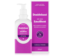 Doublebase Dry Skin Emollient. Clinically Proven Moisturiser for Eczema, Psoriasis and Dermatitis Treatment. Body Cream for Dry Skin Relief, 250g Pump Pack