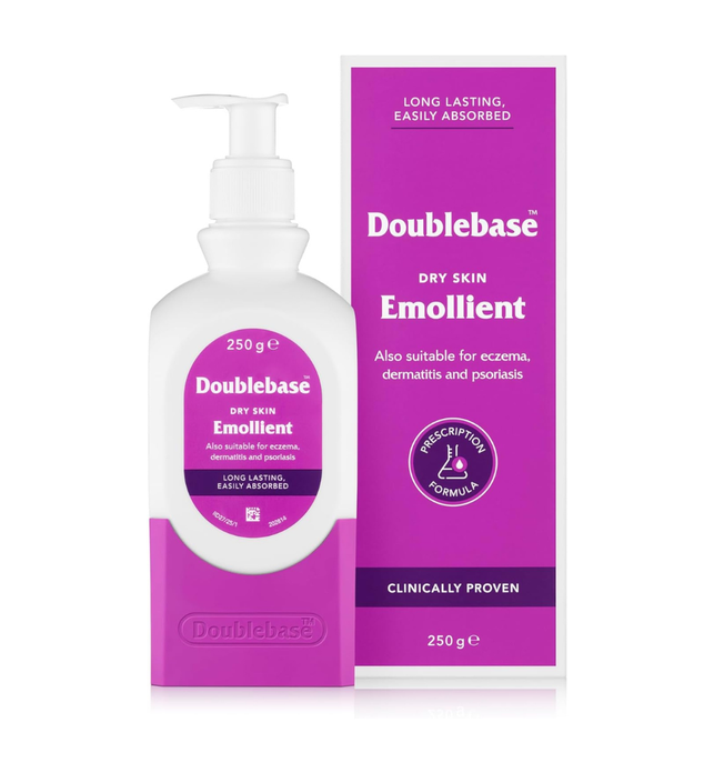 Doublebase Dry Skin Emollient. Clinically Proven Moisturiser for Eczema, Psoriasis and Dermatitis Treatment. Body Cream for Dry Skin Relief, 250g Pump Pack