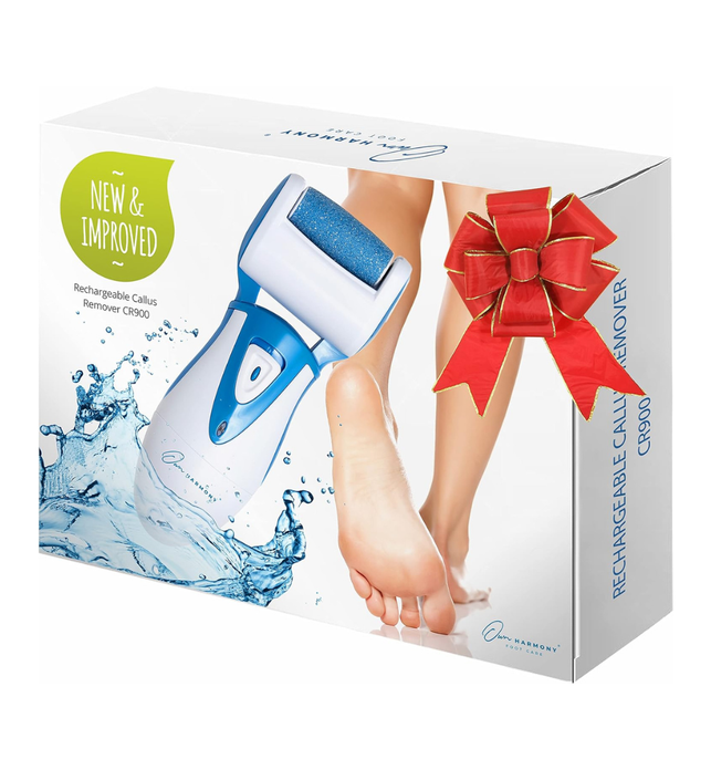 Electric Foot Callus Remover: Rechargeable Foot Scrubber File CR900 by Own Harmony - Best Pedicure Tools w 3 Rollers, Professional Pedi Feet Care Sander for Cracked Heels and Dead Skin (USB Cable)
