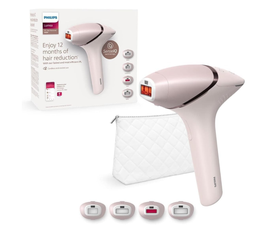 Philips Lumea 9000 Series Pulsed Light Epilator with SenseIQ Technology, 4 Tips for Body, Face, Bikini and Armpits, Cordless Use (Model BRI957/00)