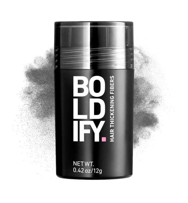 BOLDIFY Hair Fibers (12g) Fill In Fine and Thinning Hair for an Instantly Thicker & Fuller Look - Best Value & Superior Formula -14 Shades for Women & Men - DARK GRAY