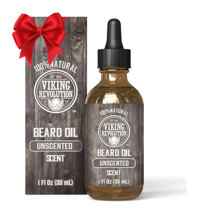 Viking Revolution Beard Oil Conditioner All Natural Unscented Argan & Jojoba Oils  Softens, Smooths & Strengthens Beard Growth  Grooming Beard and Mustache Maintenance Treatment, 1 Pack