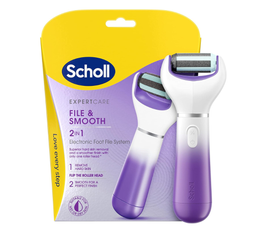 Scholl ExpertCare 2-in-1 File & Smooth. Dual Speed Pedi Electric Foot File for Hard Skin and Callus Removal. Batteries Included