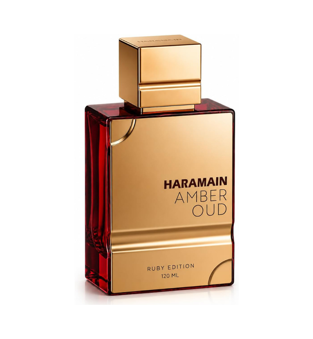 Al Haramain Amber Oud Ruby Edition Eau De Parfum 120ML  Long Lasting Arabic Fragrances for Men & Women, Luxury Unisex Perfume with Saffron, Jasmine, Ambergris & Cedarwood, Premium Gift Scent