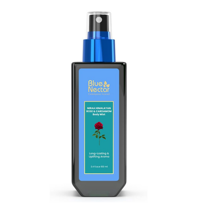 Blue Nectar Body Mist for Women and Men. Long Lasting Uplifting Body Spray with Himalayan Rose and Cardamom (100ml)