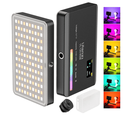 ULANZI VL120 RGB LED Video Light, 360° Full Color Portable Camera Light, CRI 95+ 2500-9000K Dimmable Panel Lamp w LCD, 3100mAh Rechargeable DSLR Lighting for Vlogging, Photography, Video Conference