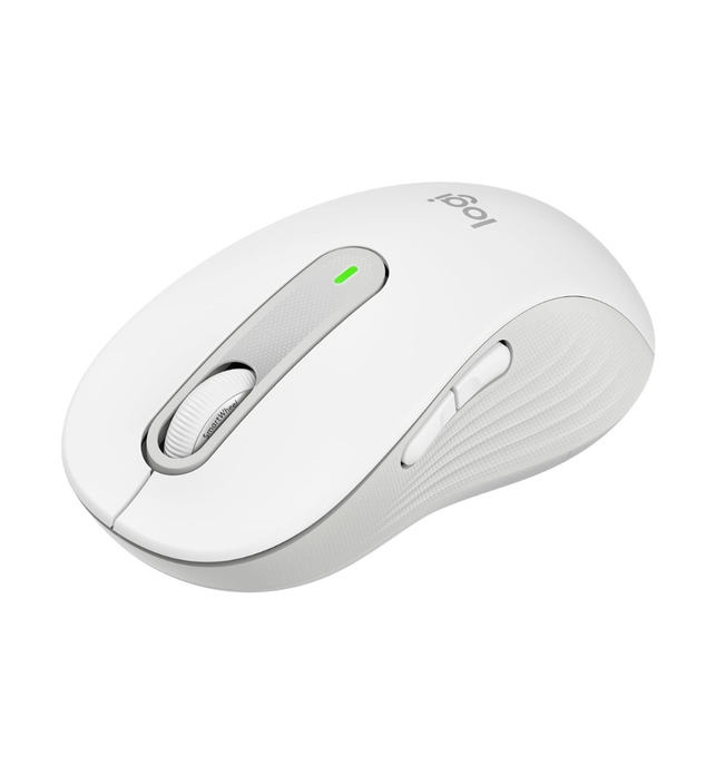Logitech Signature M650 L Full Size Wireless Mouse - For Large Sized Hands, 2-Year Battery, Silent Clicks, Customisable Side Buttons, Bluetooth, for PC/Mac/Multi-Device/Chromebook - Off-White