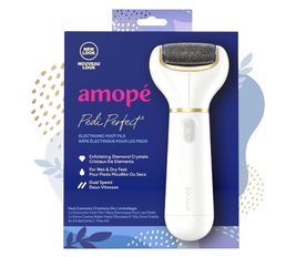 Amope Pedi Perfect Advanced Electronic Dry Foot File with Diamond Crystals for Feet, Removes Hard and Dead Skin – 1 Count