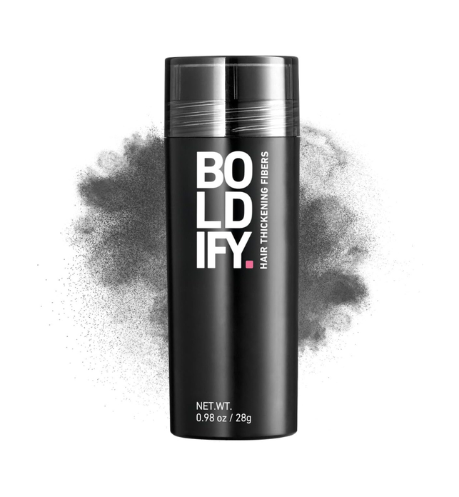 BOLDIFY Hair Fibers (28g) - Fill In Thinning and Fine Hair for an Instantly Fuller, Thicker Look - 14 Shades for Women & Men - Dark Gray