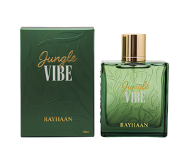 Rayhaan Jungle VIBE Perfume, Green Glass Bottle with Gold Cap, 100ml, Luxury Fragrance