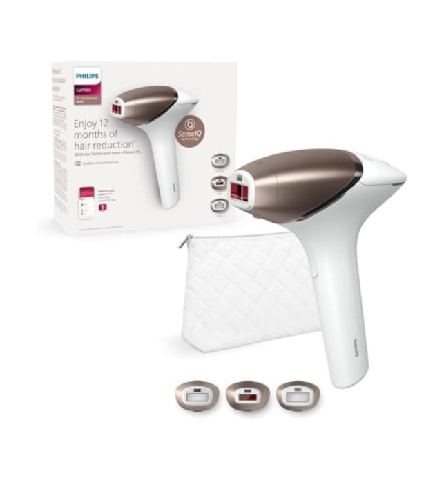 Philips Lumea IPL Hair Removal Device 9000 Series - Hair Removal Device with SenseIQ Technology, 3 Attachments for Body, Face and Precision, Cordless Use (Model BRI955/00)