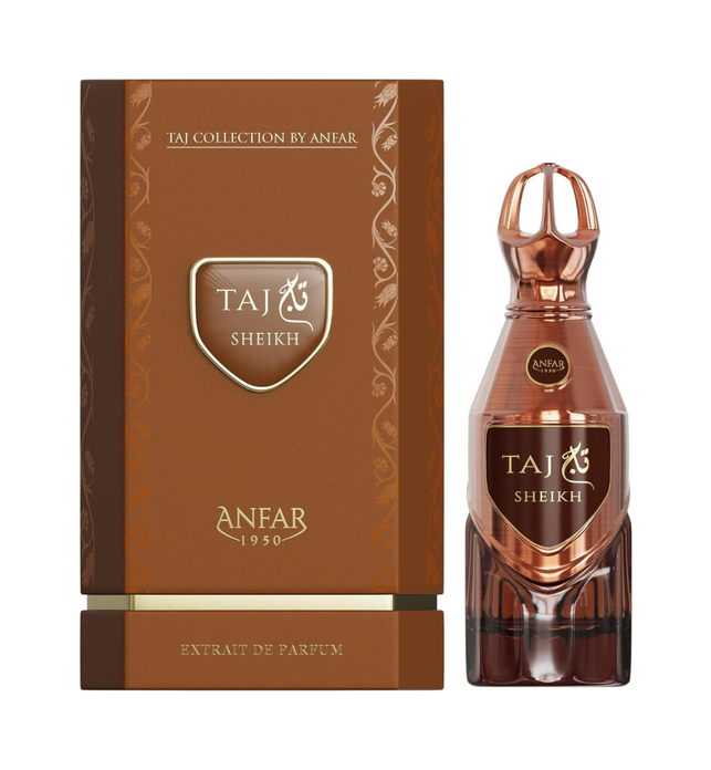 Anfar Taj Collection Sheikh Extrait De Parfum for Men, 100ml Long Lasting Luxury Woody Spicy Fragrance with Cedarwood, Bergamot and Incense Notes for Day and Evening Wear