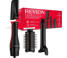 Revlon One Step Blow-Dry Multi Styler - 3 in 1 Dry, Curl and Volumizer with 3 Attachments - Detachable Head, Curler, Dryer, Styler, 4 Settings - 360 Airflow curler - RVDR5333 Black