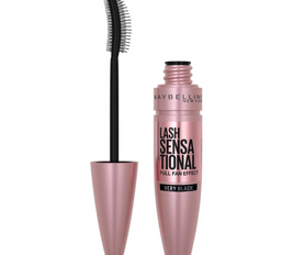 Maybelline New York Volume Mascara, Washable, Full Fan Effect, Long Eyelashes, Clump free, Lash Sensational, Very Black