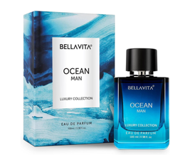 BellaVita Luxury Ocean Aquatic Eau De Parfum for Men Fresh Citrusy & Fragrance with Marine, Orchid & Musk | Long-Lasting Mens Perfume | Oceanic & Sea Vanilla Notes | Fragrance Gift for Men, 100ML