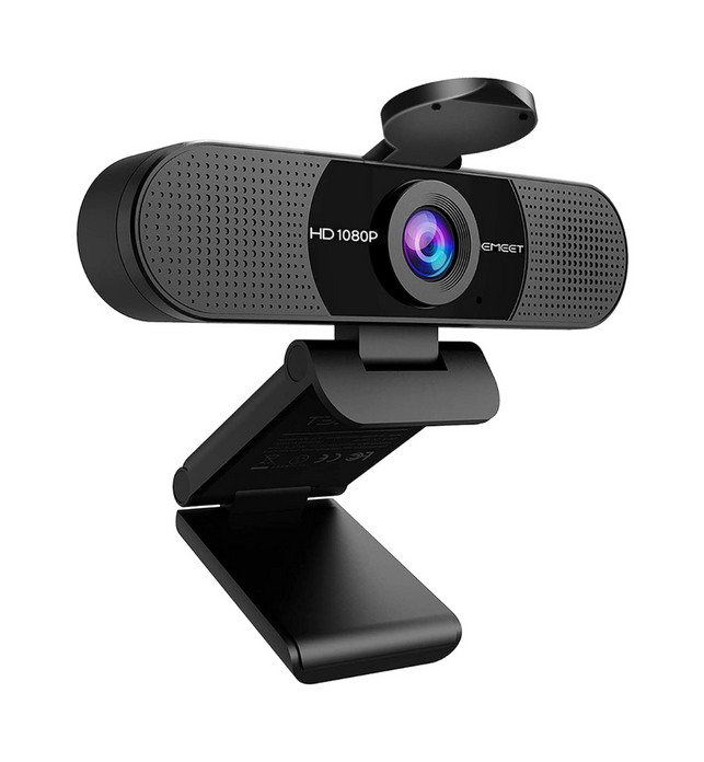 EMEET 1080P Webcam with Microphone, C960 Web Camera, 2 Mics Streaming Webcam with Privacy Cover, 90°View Computer Camera, Plug&Play USB Webcam for Calls/Conference, Zoom/Skype/YouTube, Laptop/Desktop