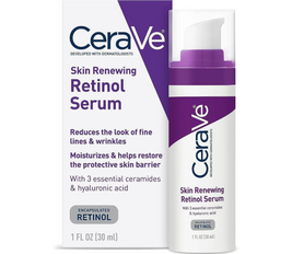 CeraVe Anti Aging Retinol Serum 1 Ounce Cream Serum for Smoothing Fine Lines and Skin Brightening Fragrance Free, 1 Fl Oz (Pack of 1)