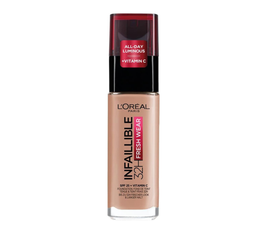 L’Oréal Paris Infallible 32H Fresh Wear Foundation, Full-coverage, Longwear, Weightless Smooth Finish, Water-proof and Transfer-proof, with Vitamin C + SPF 25, 60 Rose Ivory