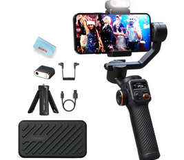 Hohem iSteady M6 Kit Smartphone Gimbal Stabilizer 3-Axis with Magnetic Fill Light/AI Tracking Sensor for iPhone Android with 0.91-inch OLED Display Max Payload 400g 2023 Upgraded