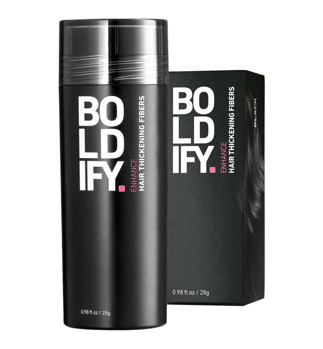 BOLDIFY Hair Fibers for Thinning Hair - 100% Undetectable Natural Formula (Black)