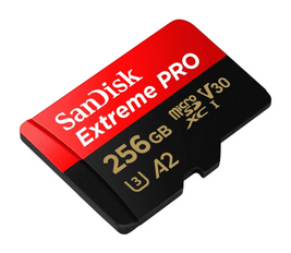 SanDisk 256GB Extreme Pro microSD UHS I Card for 4K Video on Smartphones, Action Cams & Drones 200MB/s Read, 140MB/s Write, SDSQXCD 256G GN6MA, Red/Black