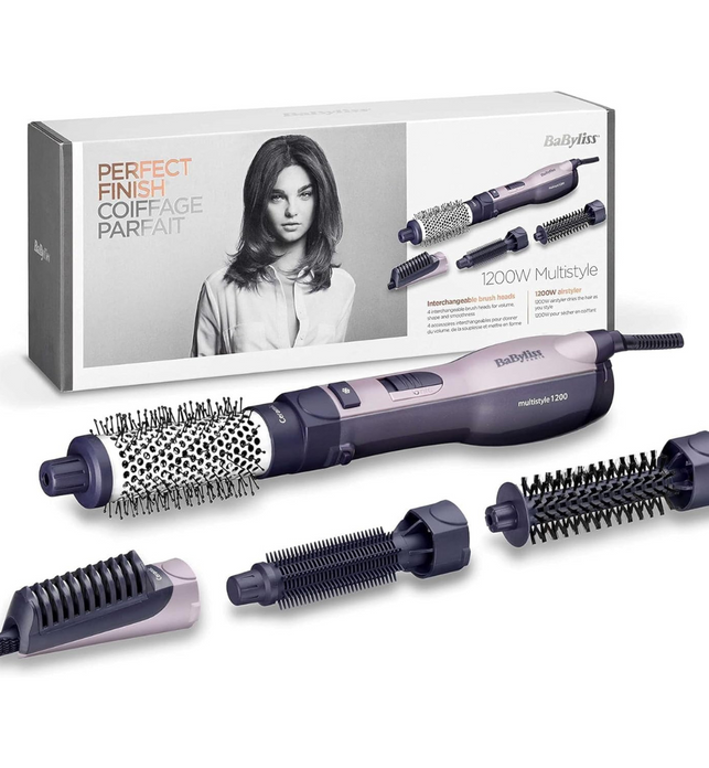 BaByliss Air Styler with Complete Styling Kit | 1200W | 38mm Thermal Brush | 25mm Firm Bristle Brush | 20mm Soft Bristle Brush | Ionic Frizz-Control | 3 Heat Settings | Amazon Exclusive - (AS121SDE)