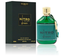 Dumont Nitro Green Eau De Parfum  3.4oz  Luxury Perfume for Men  Woody, Floral, Fruity & Masculine Fragrance  Long Lasting Cologne Mist & Body Spray for Him