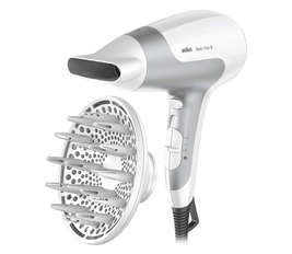 Braun Satin Hair 5 PowerPerfection dryer HD585 – Ionic | Ultra Powerful | Lightweight | Cold Shot | With Diffuser | 2500 Watts - White